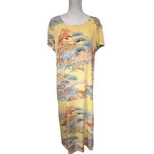 Vintage Iolani 100% Washable Silk Long Dress